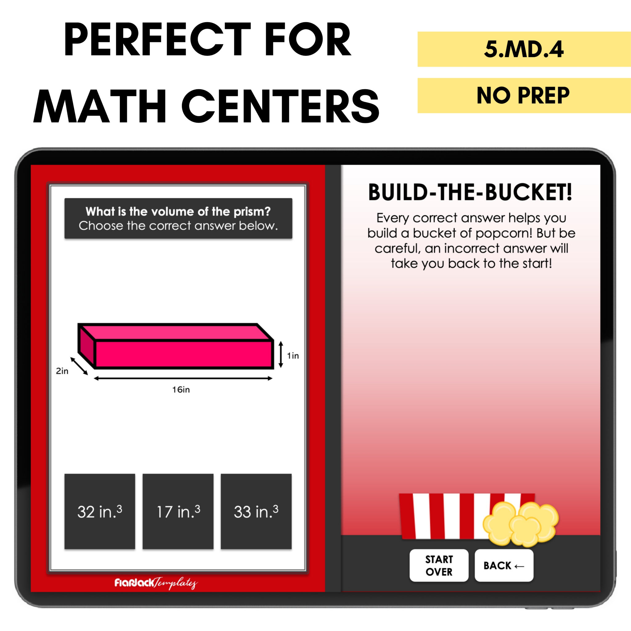 Volume of Rectangular Prisms and Cubes Game - Volume Game for Customary ...
