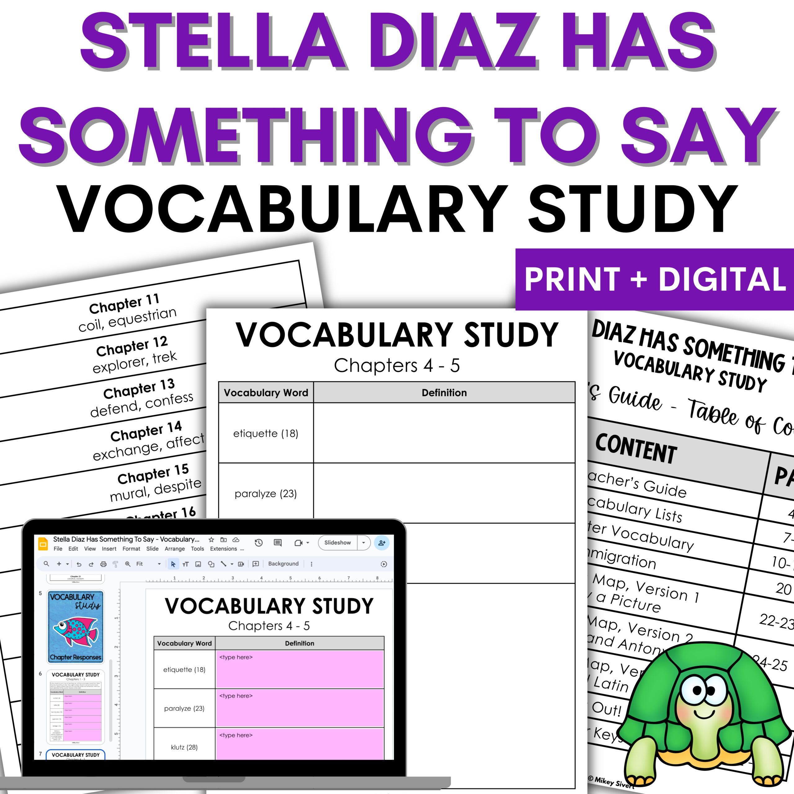 Stella Diaz Has Something to Say Vocabulary Study cover