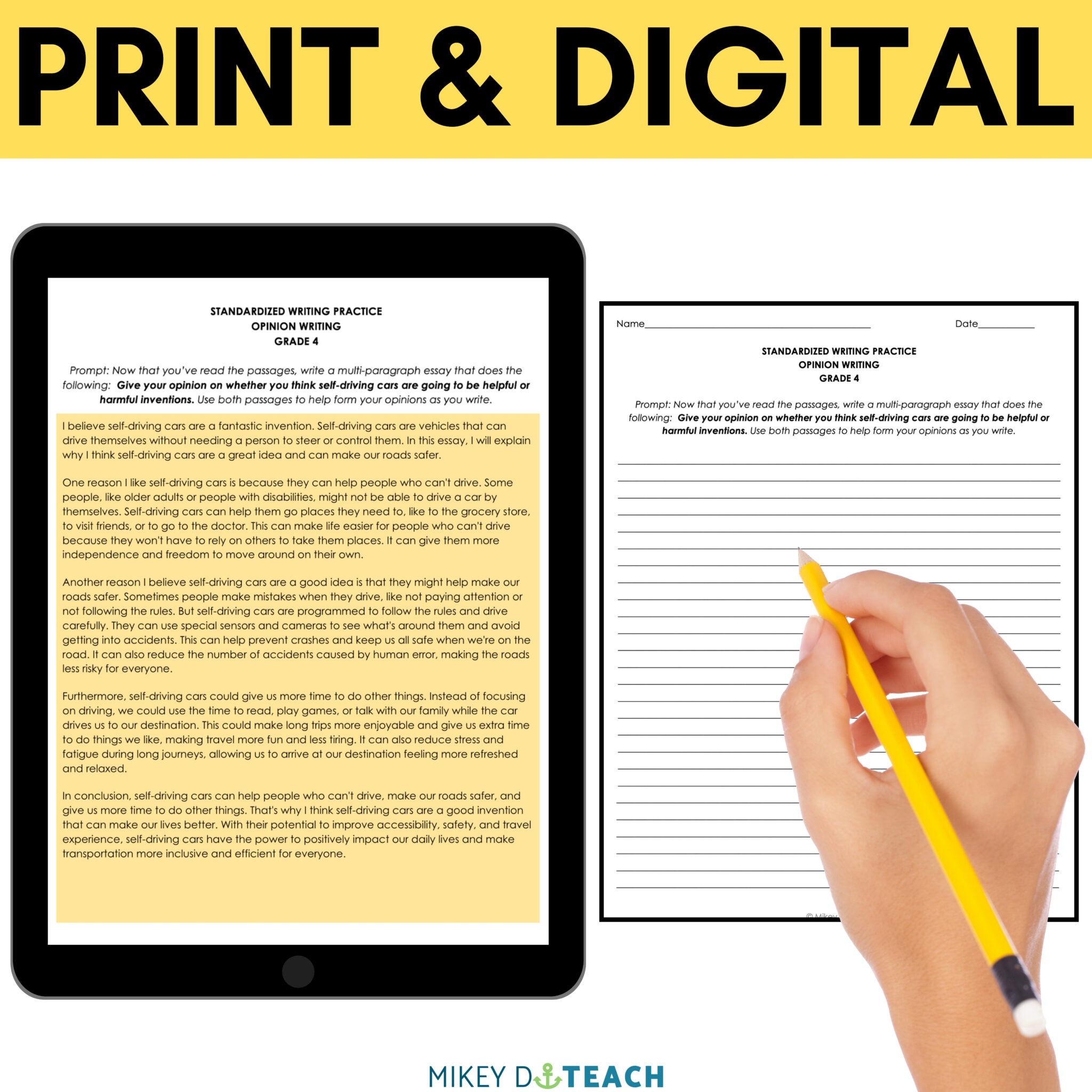 Example Essay Writing Form 4 4th Grade Informational & Opinion Essay Writing - Grade 4 Writing Test ...